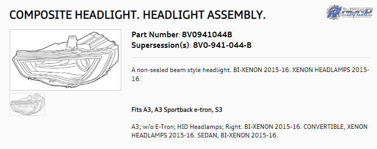 AU2503191V automotive part