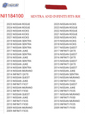 NI1184100H automotive part