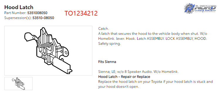TO1234212 automotive part